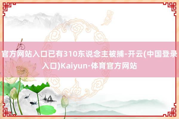 官方网站入口已有310东说念主被捕-开云(中国登录入口)Kaiyun·体育官方网站