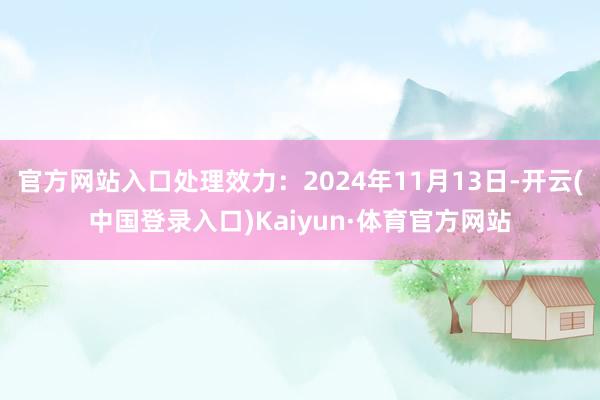 官方网站入口处理效力：2024年11月13日-开云(中国登录入口)Kaiyun·体育官方网站