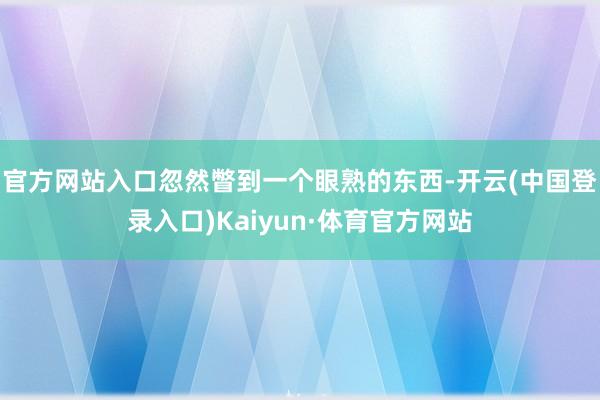 官方网站入口忽然瞥到一个眼熟的东西-开云(中国登录入口)Kaiyun·体育官方网站