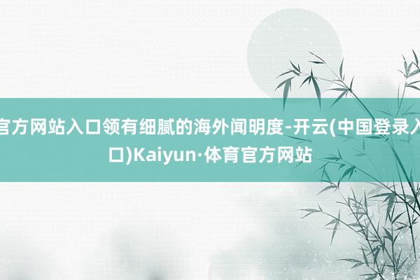 官方网站入口领有细腻的海外闻明度-开云(中国登录入口)Kaiyun·体育官方网站