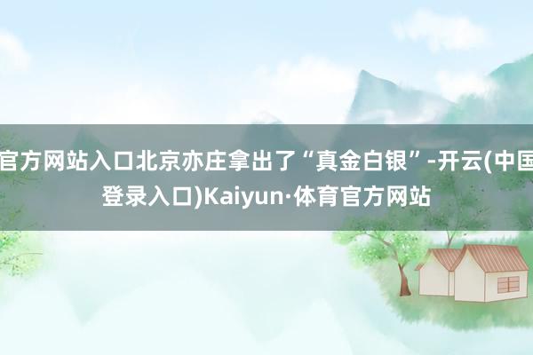 官方网站入口北京亦庄拿出了“真金白银”-开云(中国登录入口)Kaiyun·体育官方网站