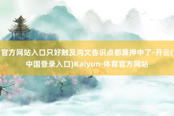 官方网站入口只好触及沟文告识点都算押中了-开云(中国登录入口)Kaiyun·体育官方网站