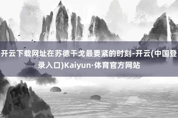 开云下载网址在苏德干戈最要紧的时刻-开云(中国登录入口)Kaiyun·体育官方网站