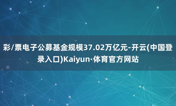 彩/票电子公募基金规模37.02万亿元-开云(中国登录入口)Kaiyun·体育官方网站