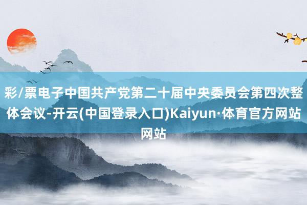 彩/票电子 中国共产党第二十届中央委员会第四次整体会议-开云(中国登录入口)Kaiyun·体育官方网站